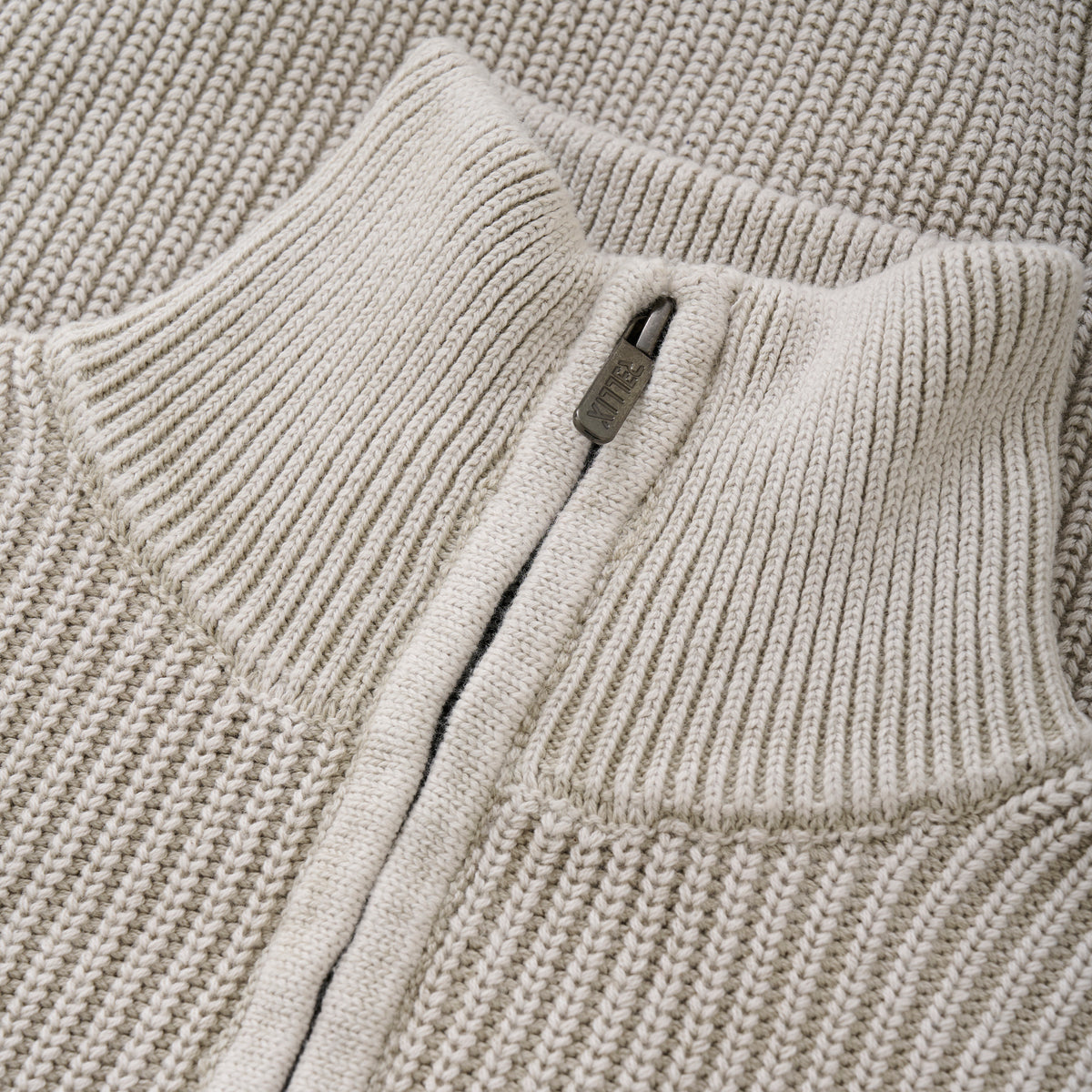 Knitwear Zip Collar Washed | Wind Chime