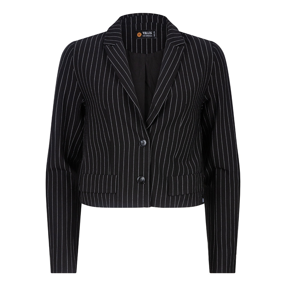 Striped Cropped Blazer | Black